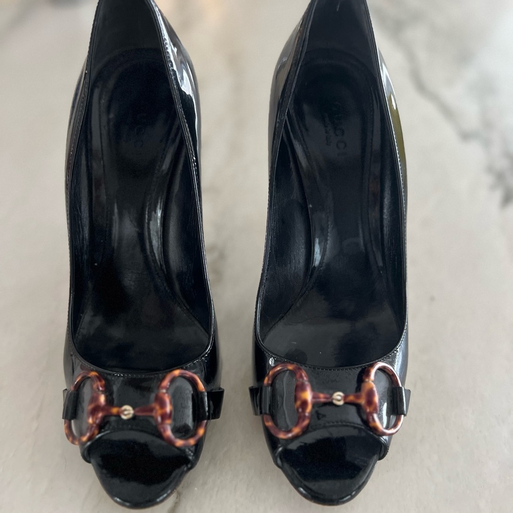 Gucci Black Patent Stilettos